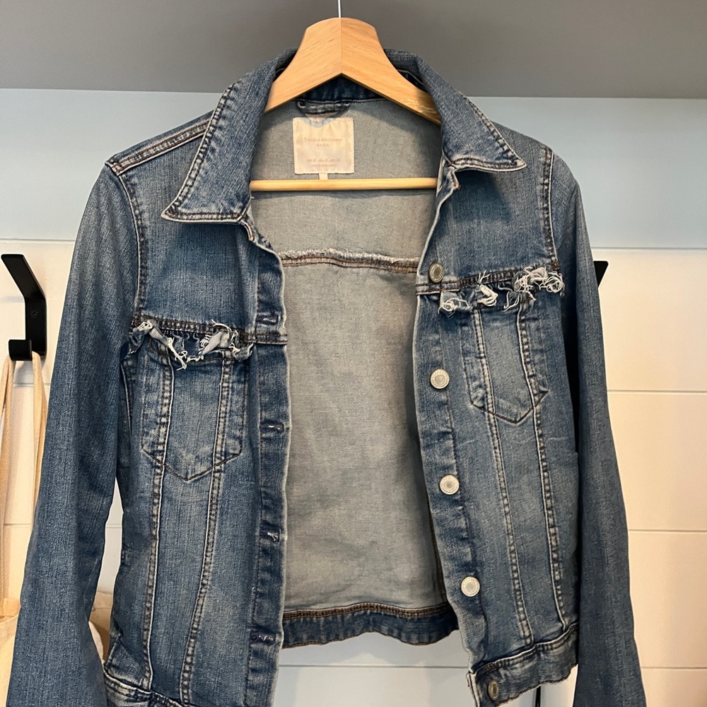 Zara Ruffled Jean Jacket
